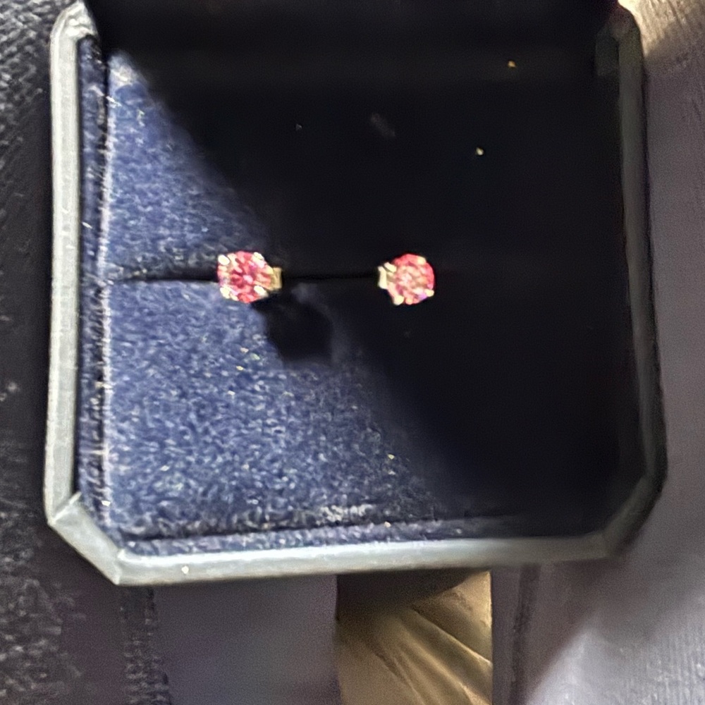 Pink Mossanite earrings.